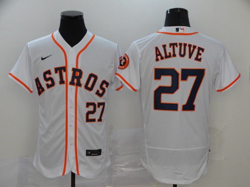 Men Houston Astros #27 Altuve White Nike Elite MLB Jerseys